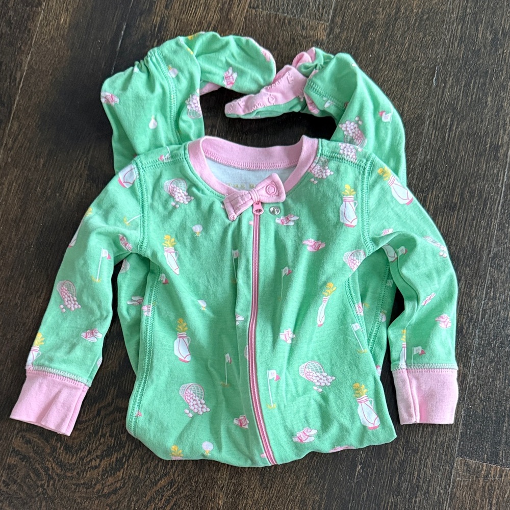 The Beaufort Bonnet Company Green and Pink Toddler Zip Hoodie